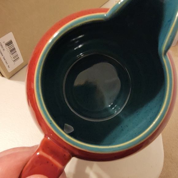 EUC VTG Denby Harlequin Small Creamer/Jug Red Green - Picture 3 of 5